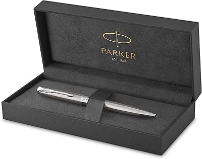parker 派克 sonnet 圆珠笔| 不锈钢带钯饰边| 中号笔尖黑色墨水