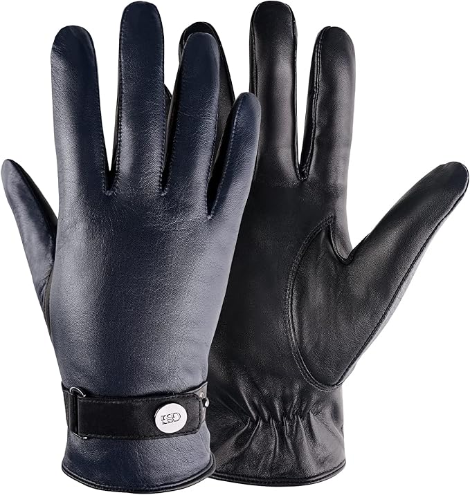 gsg 冬季麂皮手套女士触摸屏保暖驾驶手套真皮户外男士手套适*为礼物