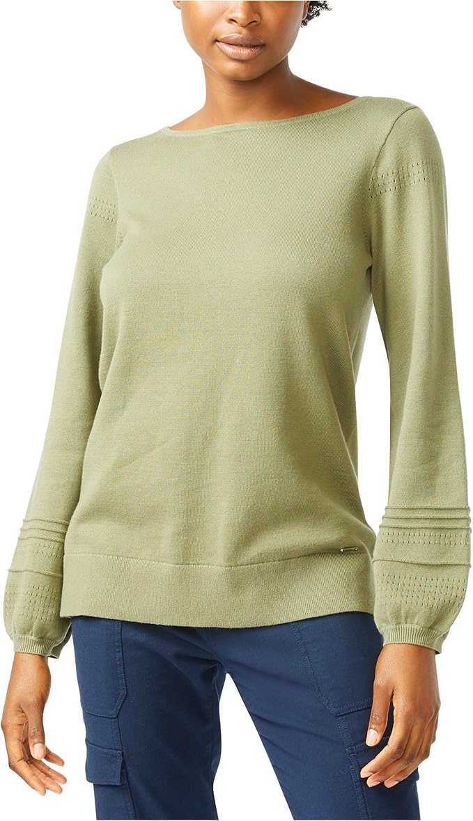 nautica 女士经典柔软棉质一字领毛衣