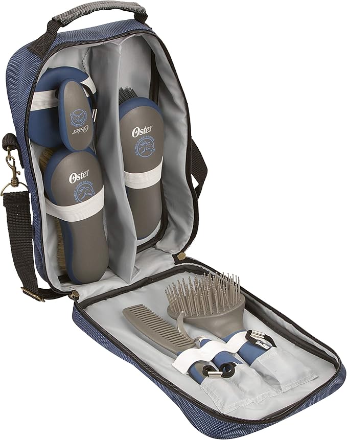 oster equine care series 7-piece grooming kit, blue