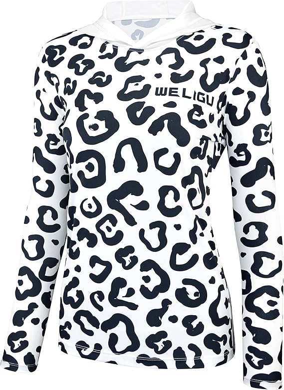 weligu uv 衬衫女士长袖 upf 50  *连帽衬衫轻质徒步钓鱼户外运动