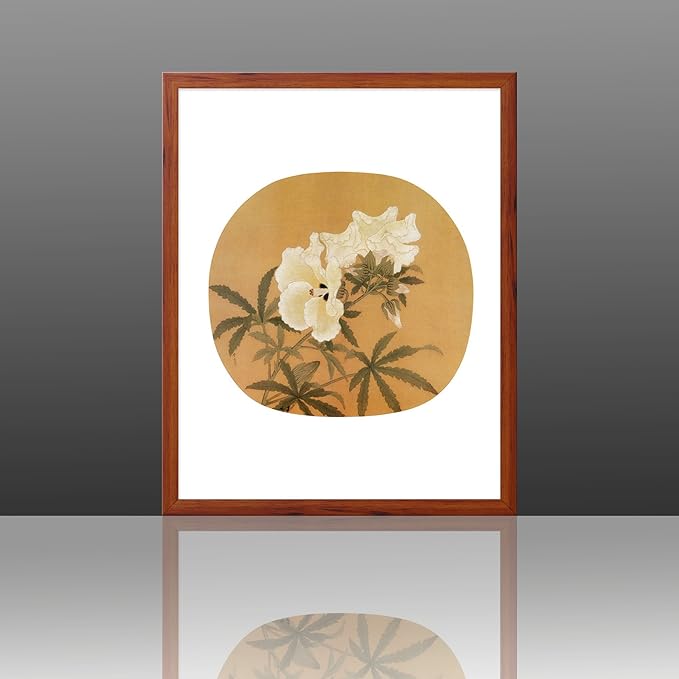 艺生活 中国古代复制画 佚名 秋葵图 绢本 宋 画芯33×33cm 装裱后50