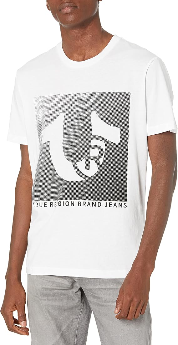 true religion 男式商标马蹄形短袖圆领 t 恤