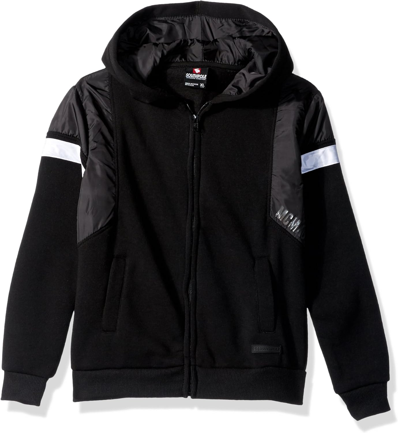 southpole 男童儿童长袖连帽全拉链带拼色细节
