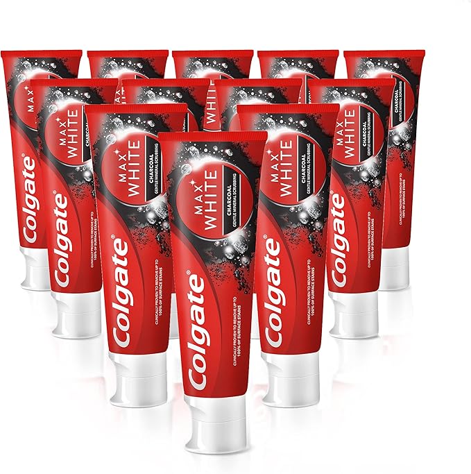 colgate 高露洁 牙膏max 美白 活性炭12 x 75ml,含活性炭,可去除大