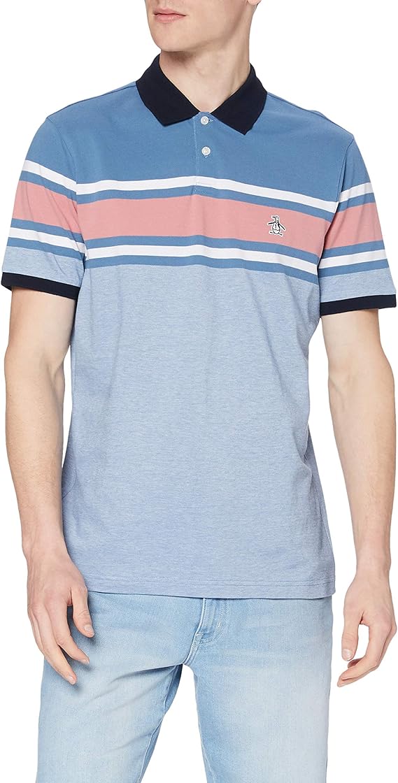 original penguin 男式工程条纹 polo 衫