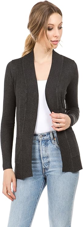 cielo 前开襟纯色长袖毛衣开衫