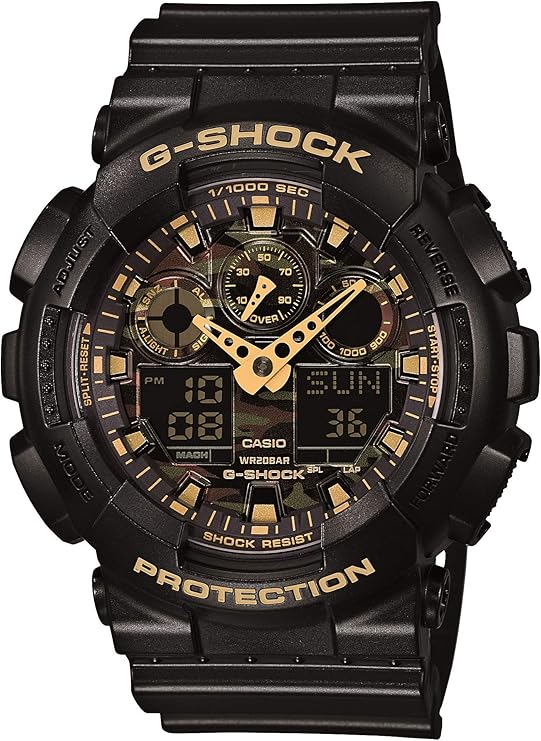 casio 卡西欧 男士 ga-100cf-1a9cr g-shock camouflage 手表 黑色