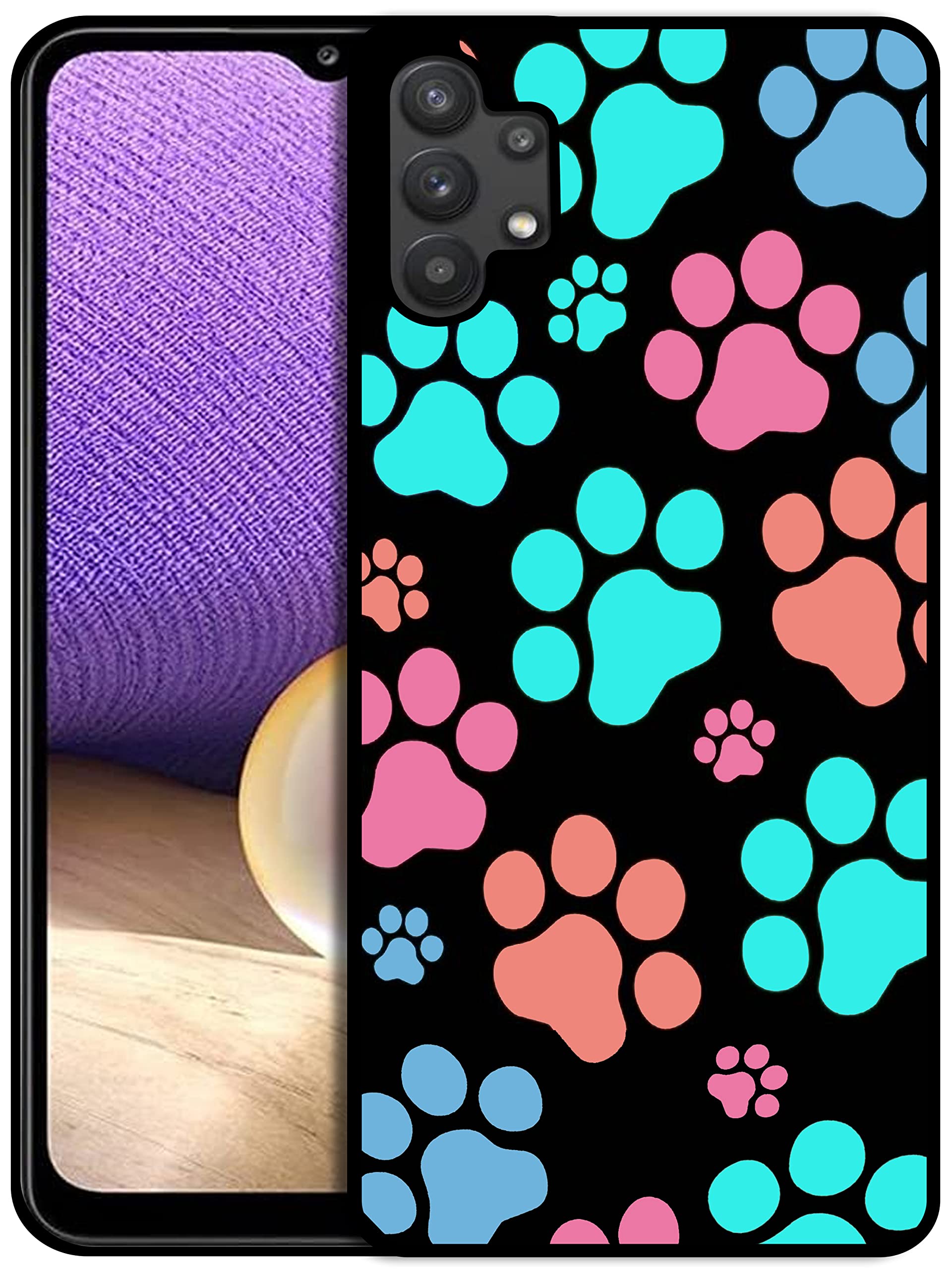 Bolster - 狗爪彩色印花橡胶 TPU 外壳,适用于 A32