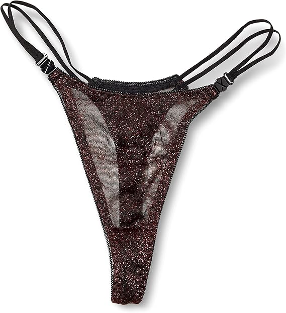 la pomme 丁字裤 透视感 闪亮 亮片 钩扣 一键式 2根环橡胶 性感 内衣