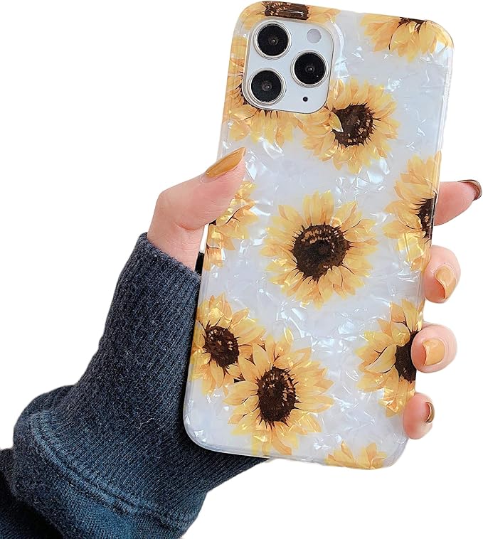 cocomii 闪光珍珠向日葵 iphone 11 pro max 手机壳,超薄光泽柔软 tpu