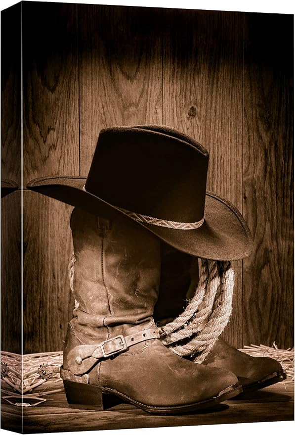 美丽风景帆布墙饰,现代艺术,家居套装 west rodeo cowboy 16" x 24"