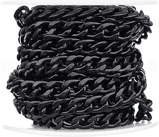 cleverdelights 散装锁链 - 6x8mm 链接 - 10 英尺 - 深黑色