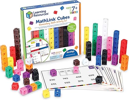 Learning Resources Mathlink 立方体小学数学活动套装 数学操纵 学前玩具 包含活动卡片 适合18 个月以上儿童 亚马逊中国 办公用品