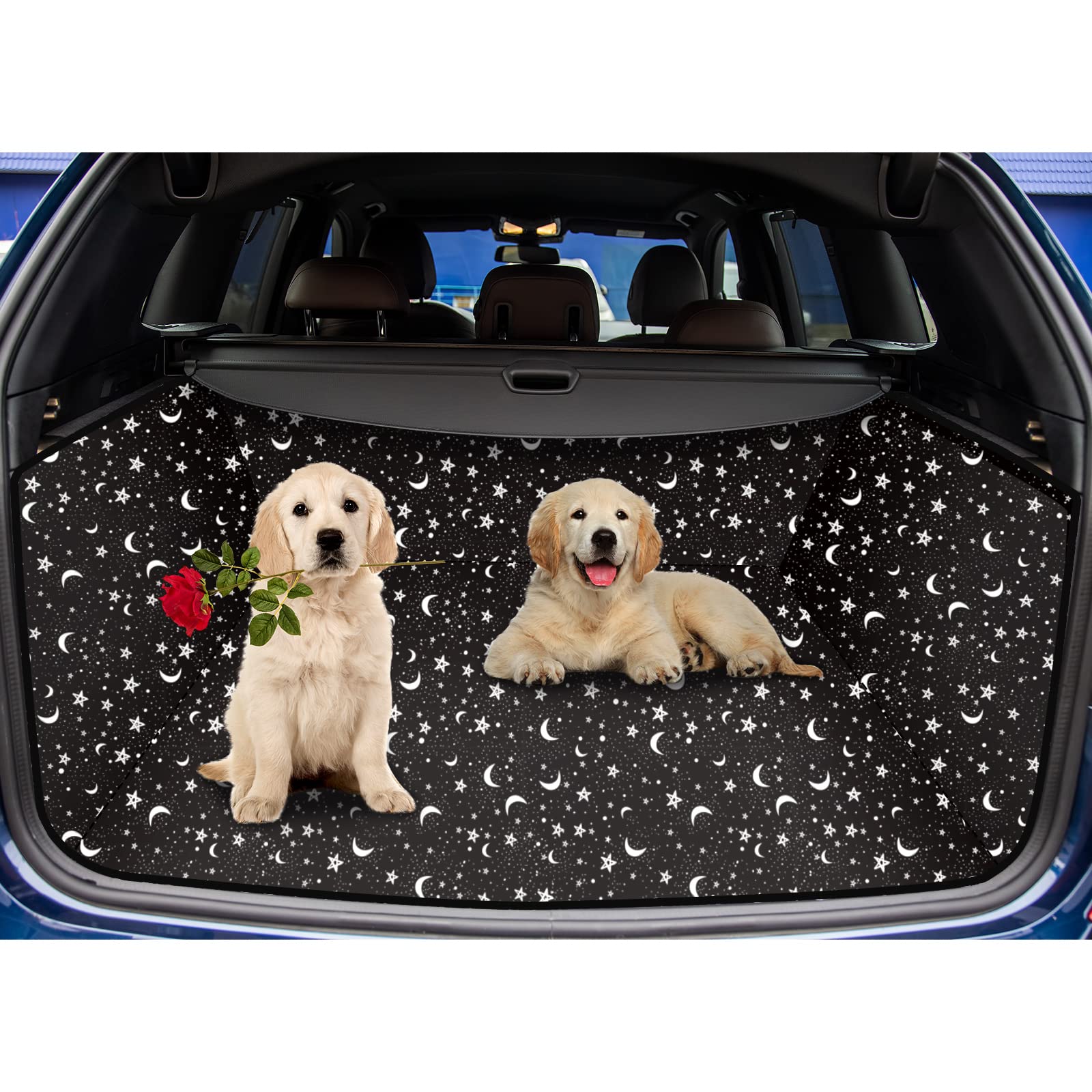 SUV Dog Cargo Liner Waterproof pet cargo cover Non-slip and scratch Oxford Dog Car seat cover for back seat dog Car Accessories Trunk Car Protector for cars, trucks, Suvs, standard