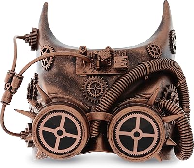 attitude studio 蒸汽朋克蝙蝠耳半面面具机器人护目镜服装 - 青铜色