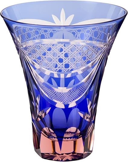 东洋佐佐木玻璃玻璃杯蓝色300毫升彩花切子琉璃hg230 19bl 亚马逊中国 家居生活