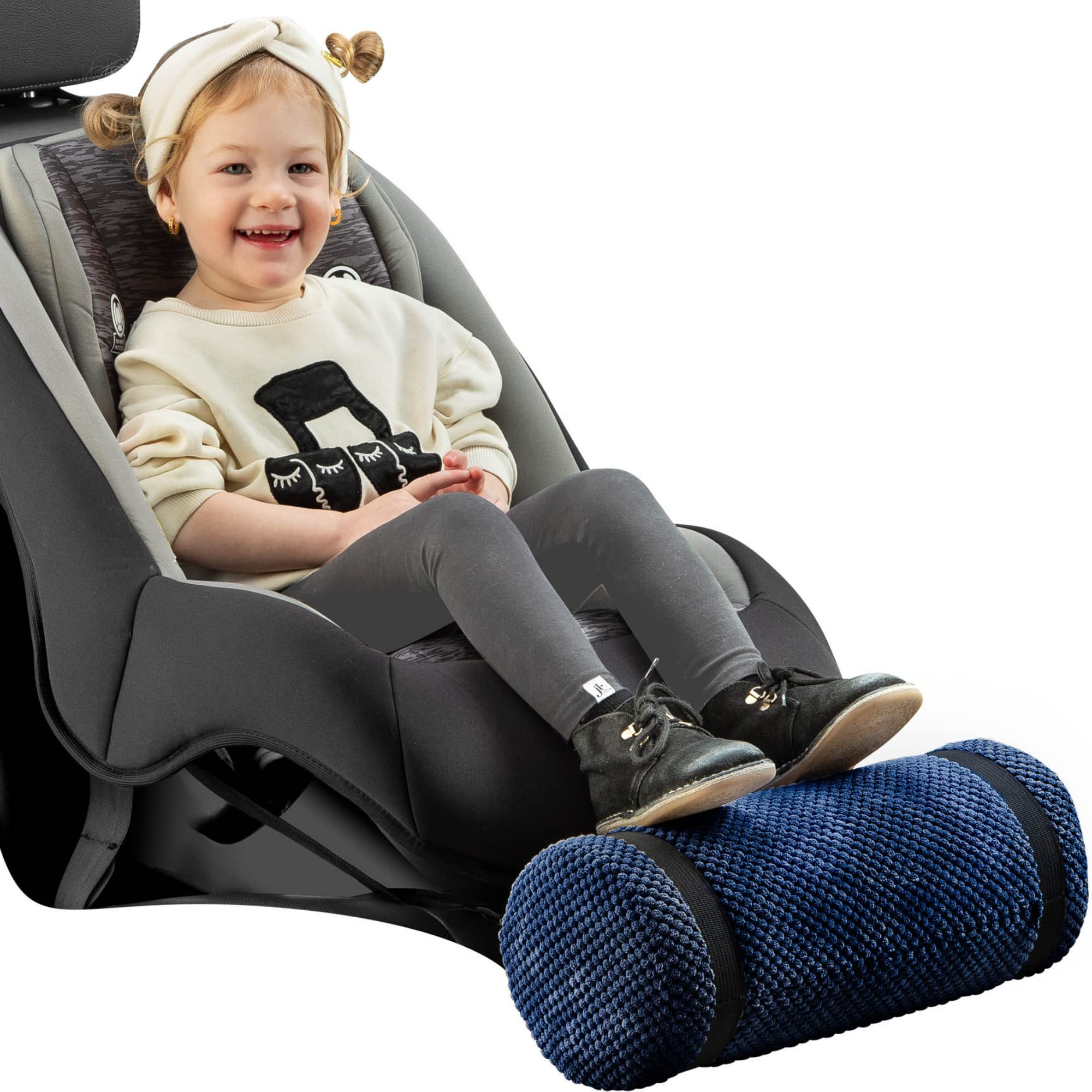 Children's car seat foot rest car seat accessories Children's car seat leg rest with extra long shoulder strap Car foot rest can be adjusted to any car seat or children's booster seat * Blue SWANOO pr