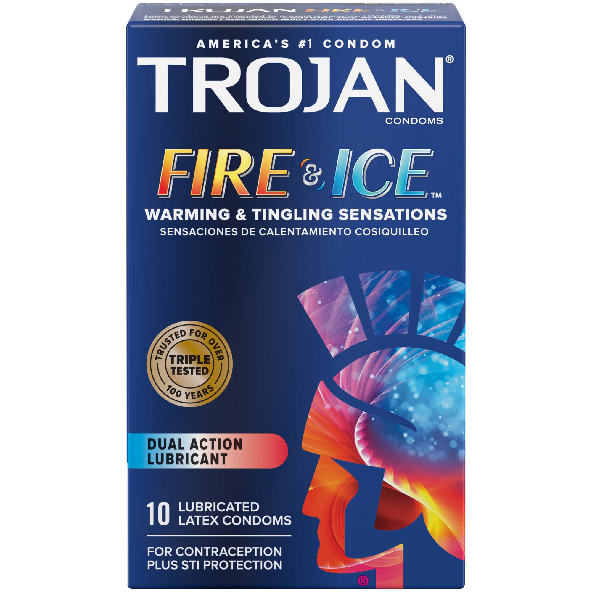 Trojan * Set of pleasure Fire Line and ice double action lubricant 10 parts 10
