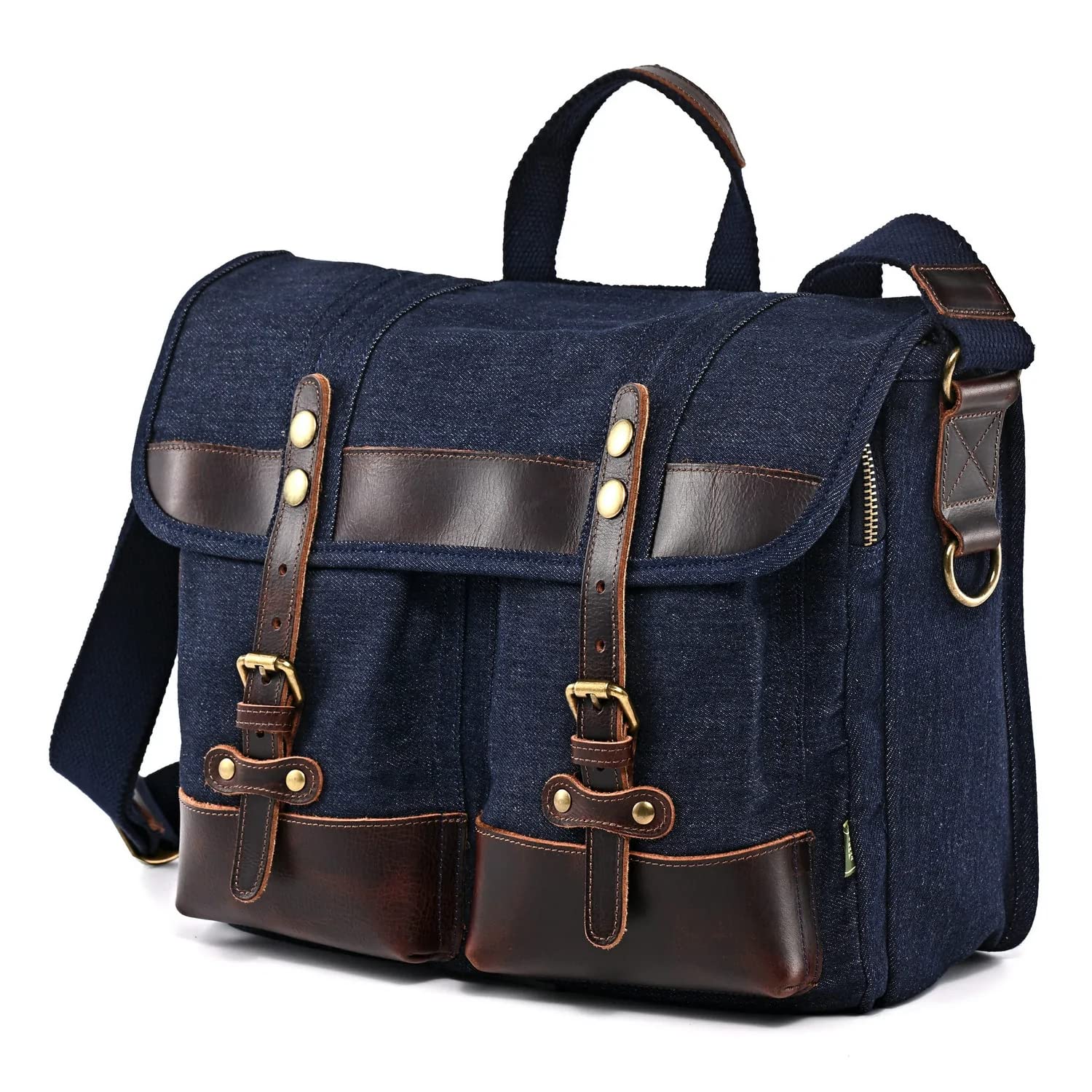 TSD Brand Valley Trail Canvas Messenger Bag Crossbody Bag Vintage crossbody bag, waterproof canvas briefcase computer bag