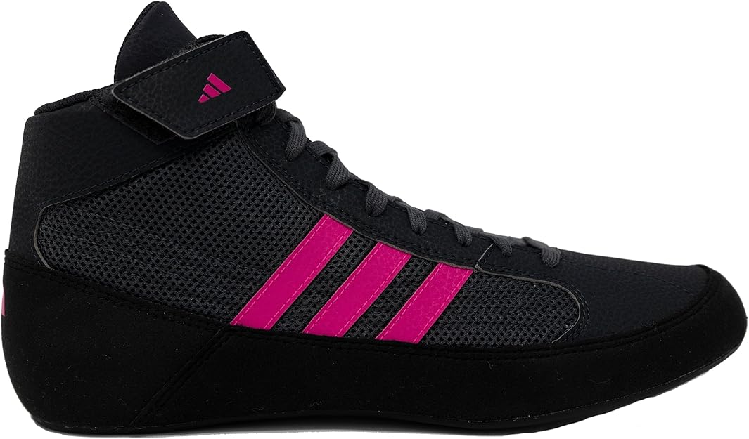 adidas 阿迪达斯 男式 hvc 摔跤鞋, 黑色/炭灰色/桃红色, 13