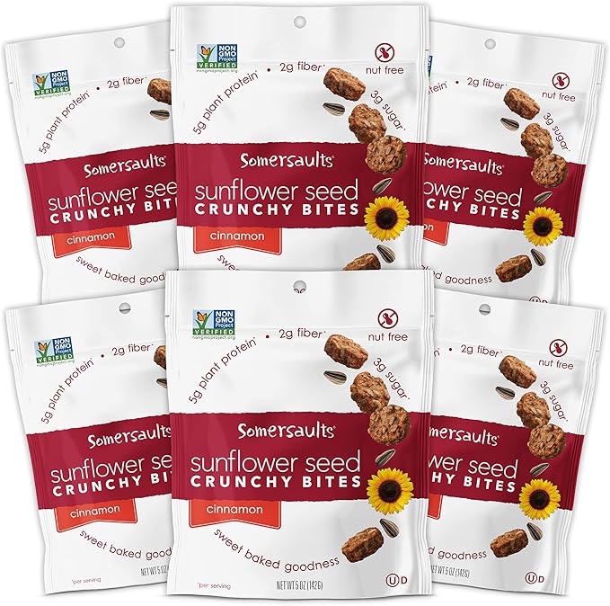 somersaults 葵花籽咬咬块,肉桂,6 盎司(约 170 克),6包装