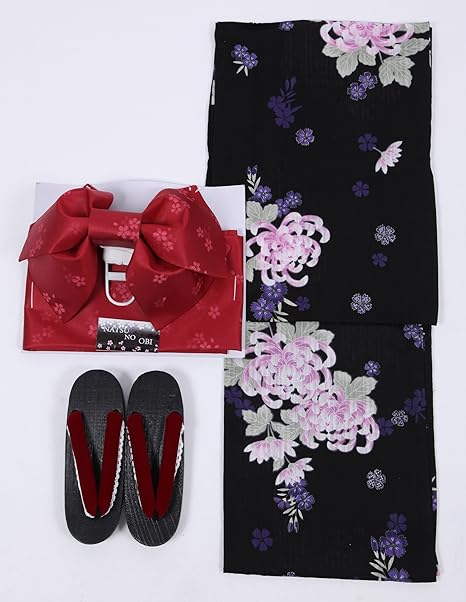 Natsunikki 浴衣3件套乱菊图案t Nf1151 2 T Nf1151 2 紫色free Natsunikki 夏日記 服饰箱包 亚马逊中国