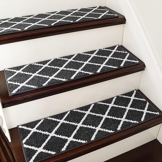 28 英寸 x 9 英寸室内楼梯轨道,适用于木阶,儿童和狗的楼梯地毯,*