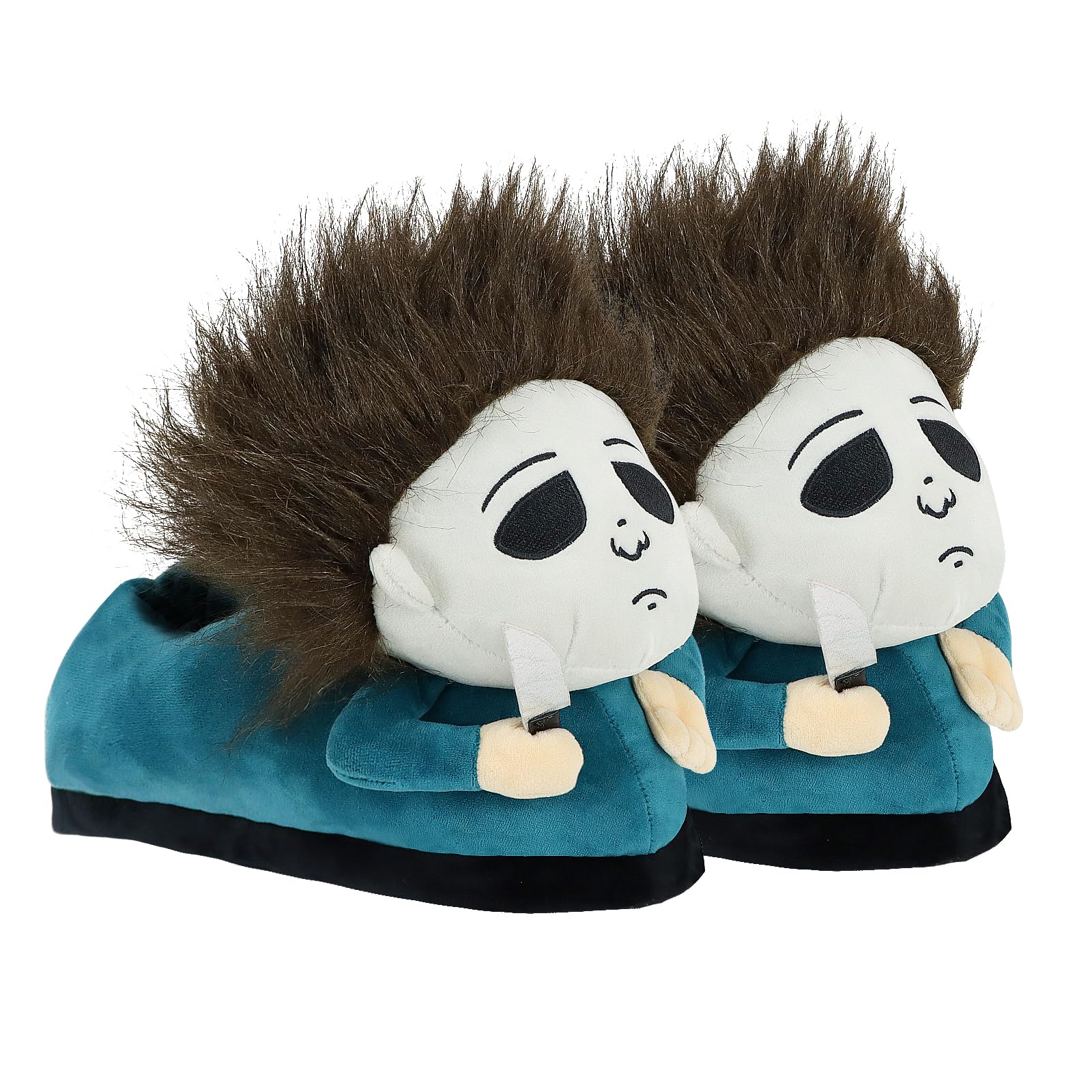 HOSEBS Michael Myers Home Plush slippers, fun scary plush indoor novelty slippers, suitable for Halloween adults and children