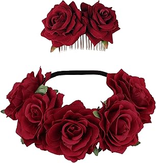 loyallook 玫瑰花皇冠婚礼节日头带发箍花环婚礼头饰