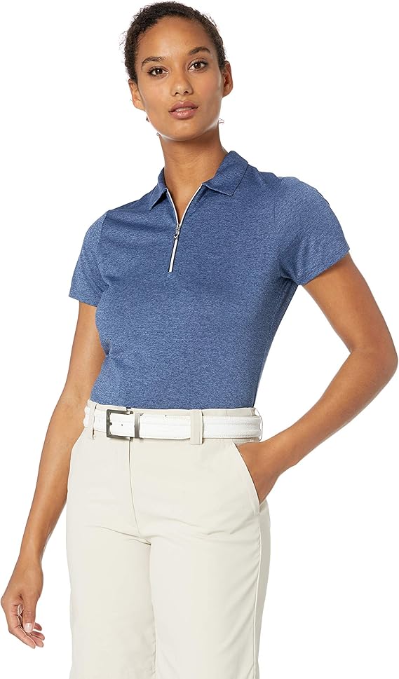 callaway 女式短袖 1/4 拉链 heather polo 衫【callaway 卡拉威】