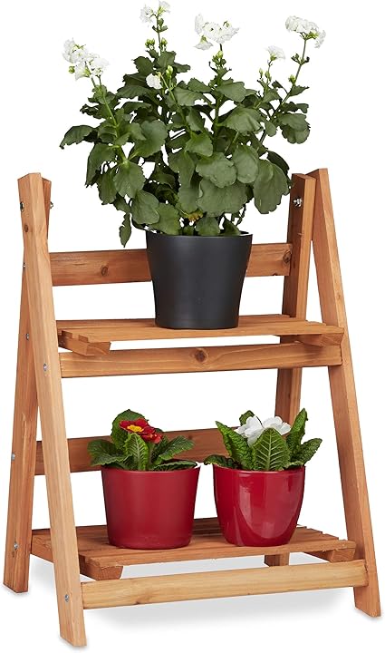 Relaxdays 木制花架 室内花架 多层 植物楼梯 各种尺寸 棕色2 Tier M 棕色 58 亚马逊中国 家居装修