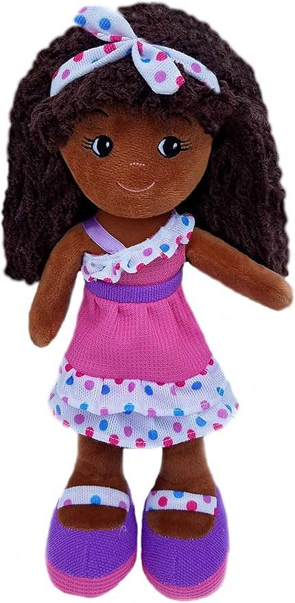 girlzndollz 600579 elana 紫色荷叶边柔软娃娃,14 英寸(约 35.