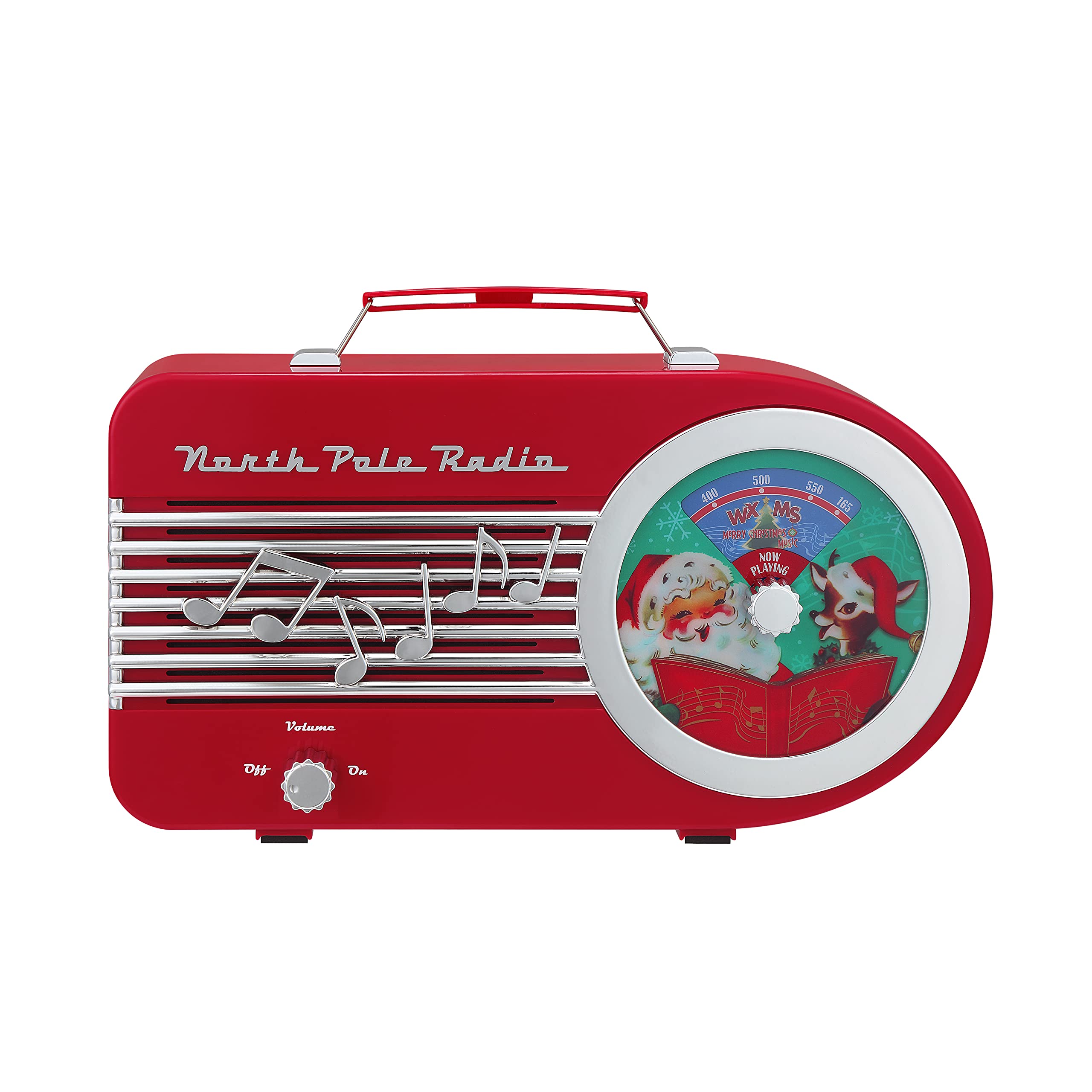 Mr. Christmas Retro Arctic Radio Holiday jukebox Christmas Decorative Music Box, 10.5 inch, red
