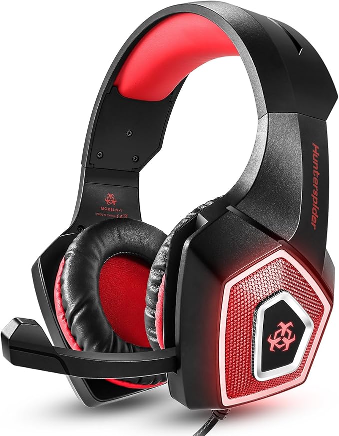 hld 头戴式游戏耳机 带麦克风 适用于 xbox,ps4,pc,开关 - 立体声低音