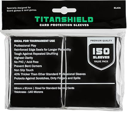 Titanshield 150 袖 黑色标准尺寸棋盘游戏交易卡套甲板保护套适用于万智mtg 精灵宝可梦棒球系列dropmix 玩具 亚马逊中国