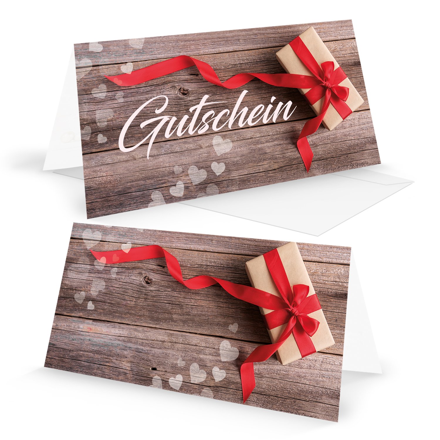 Logbuch Publishing 3 empty coupons Blank Christmas Gift Card Heart Shaped customer Birthday Valentine's Day Mother's Day gift