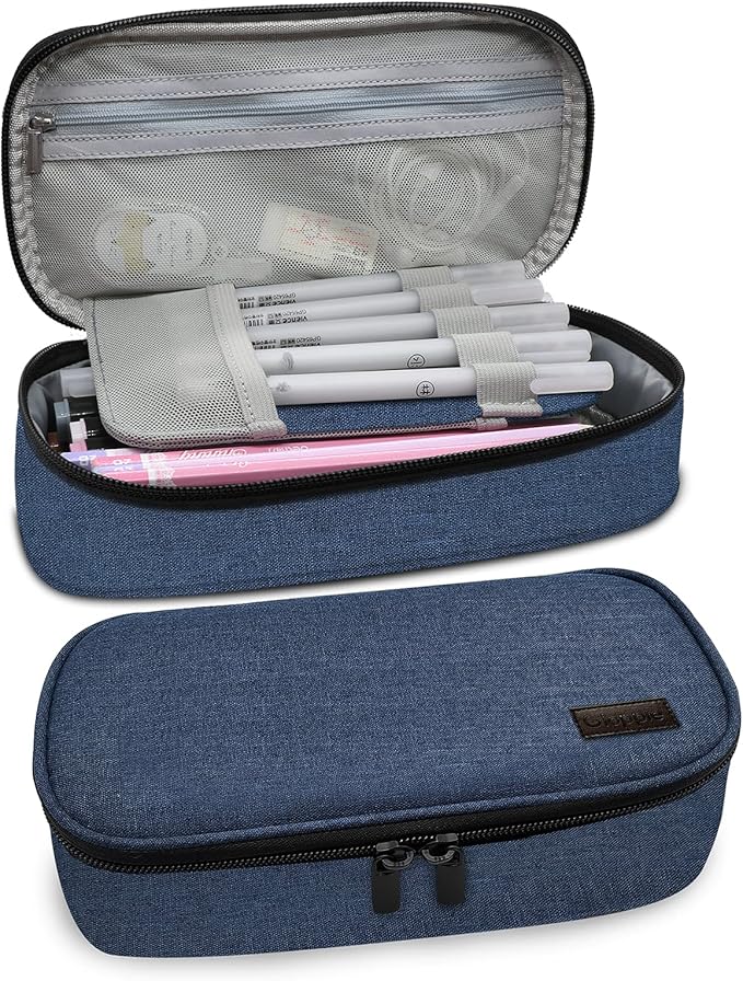 gloppie 铅笔盒 大号笔筒 铅笔盒 适用于桌上彩色笔筒 收纳盒 成人