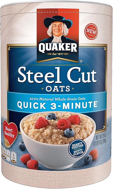 steel cut oatmeal, quick 3 minutes to prepare, breakfast cereal