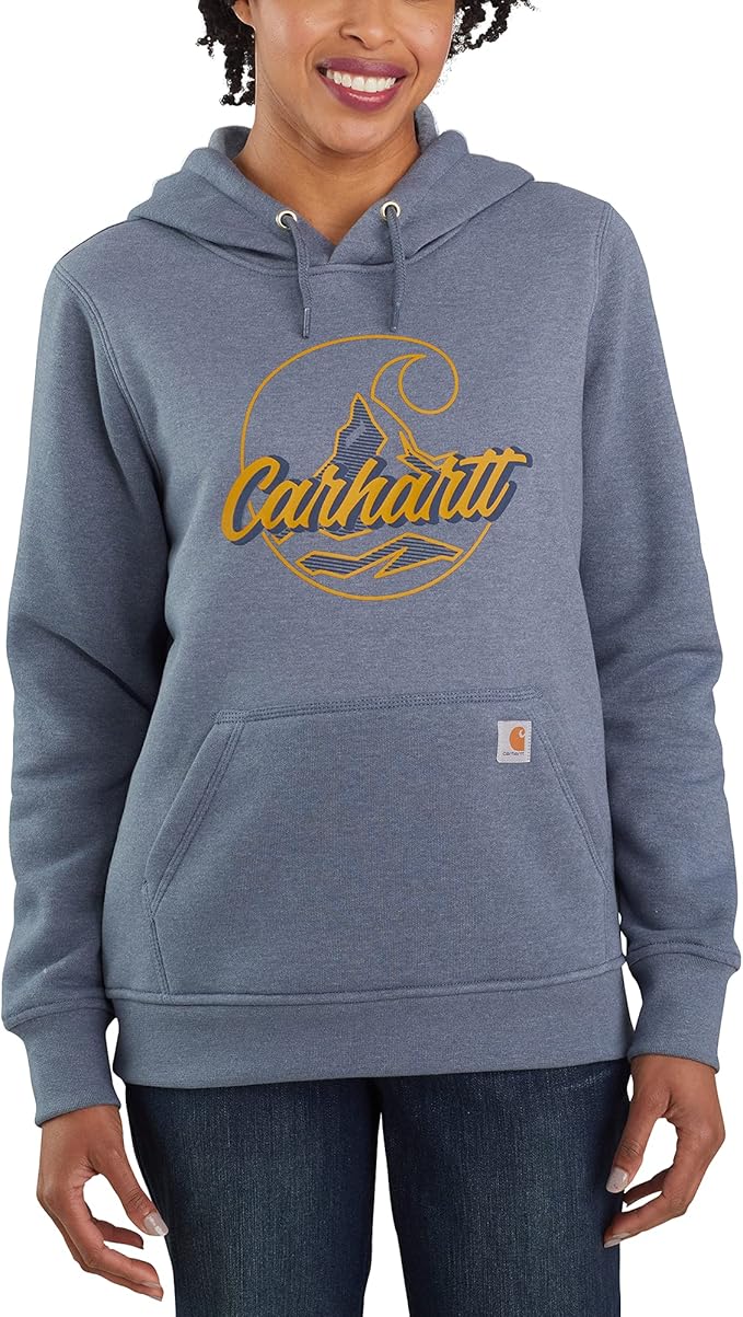 carhartt 女式宽松型中等重量徽标图案运动衫