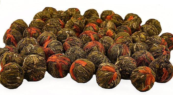 香格里拉茶公司盛开的绿茶球,开花荔枝向日葵花,金展李志手工制作