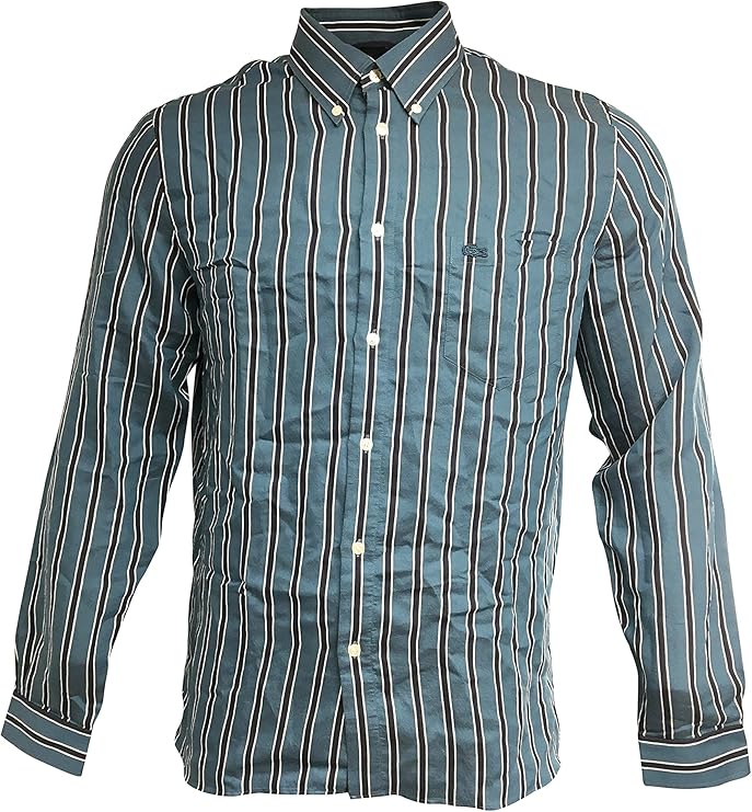 lacoste 鳄鱼 男式纽扣衬衫, robin 蓝, large 【lacoste】 服饰箱包 