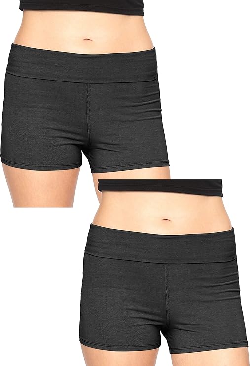 stretchiscomfort女士团队服折叠瑜伽短裤