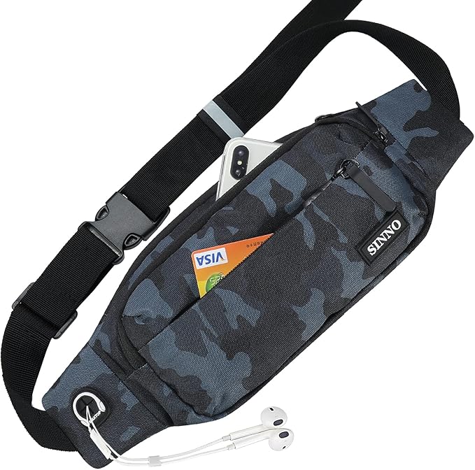 sinno 大号腰包, camo black(4 zipper pockets)