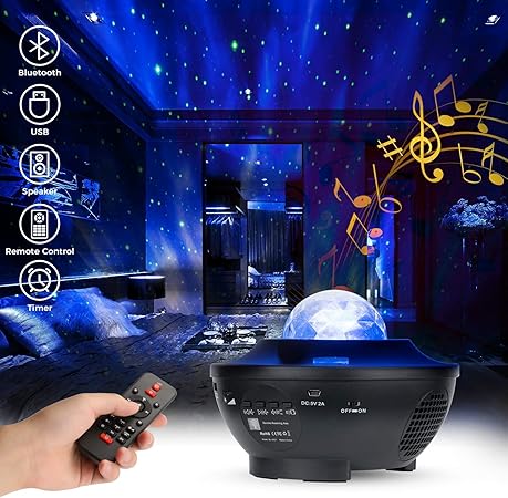 Zobom Led 星云投影机星云银河投影机星夜灯投影仪海洋波投影机带蓝牙音箱遥控激光星光投影仪卧室 乐器 亚马逊中国