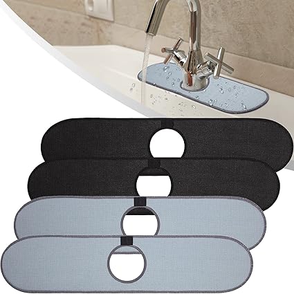 厨房水龙头吸水垫水龙头防溅保护4 件水槽水龙头防溅塞器后水龙头环绕式水龙头吸水垫水槽保护龙头干燥垫 18 3 X 4 13 英寸 亚马逊中国 厨具