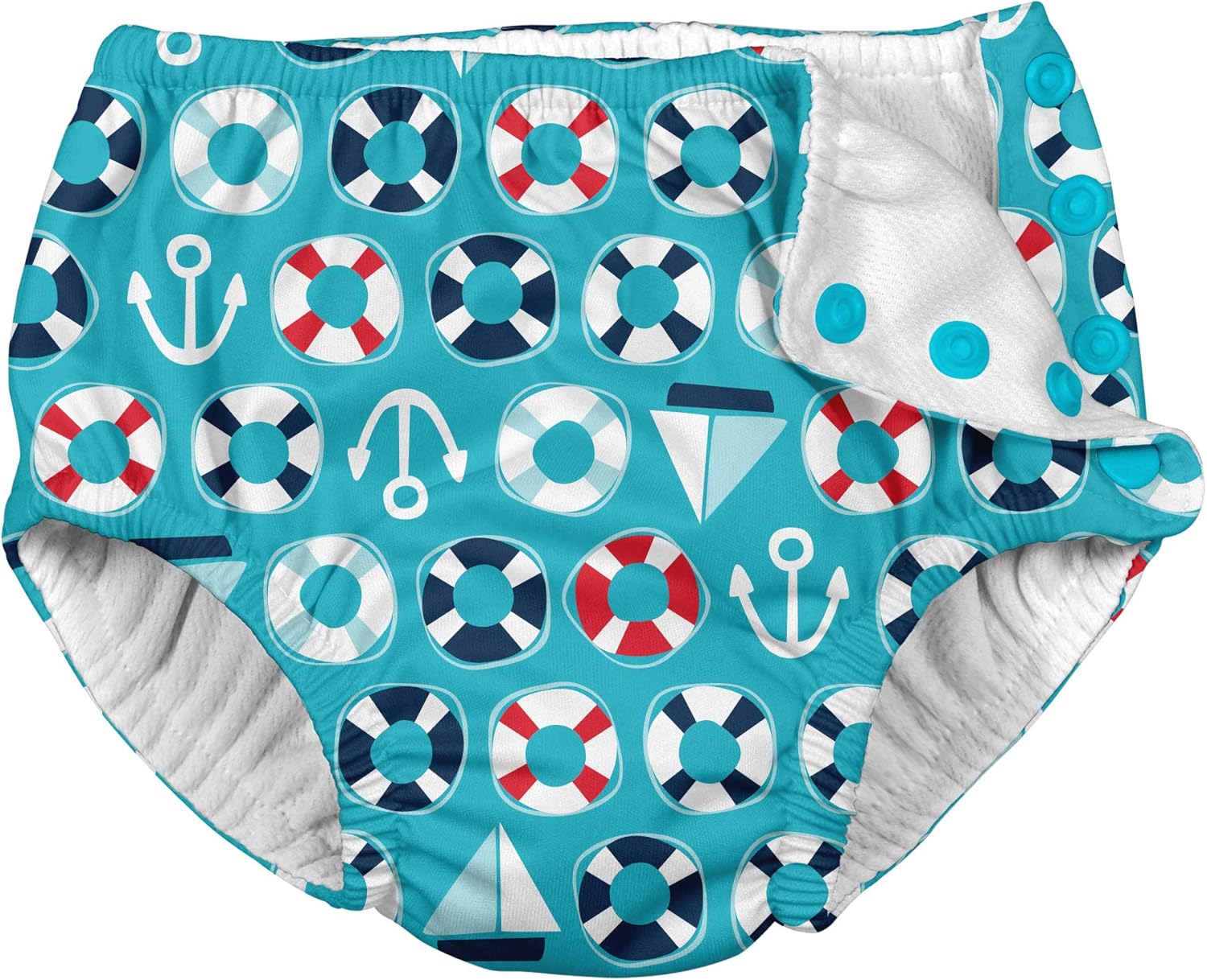 i play 婴儿男孩终极 snap 游泳尿布 m & m 多条纹 【i play】 服饰