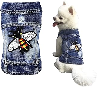 宠物衣服狗狗牛仔裤夹克修身经典背心衬衫(蓝色,xxl)