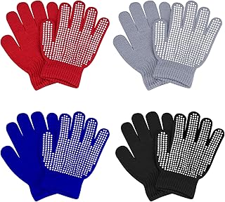 menoly 4 双冬季儿童手套儿童针织手套保暖弹性针织魔术手套全指手套