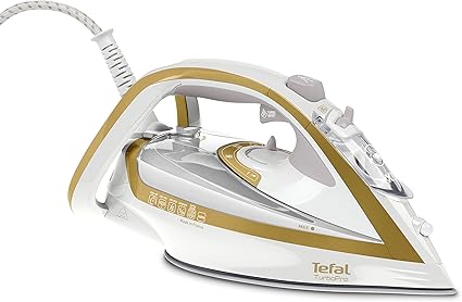 Tefal Turbo Pro Precision Fv5625 蒸汽熨斗 2600 W 额外蒸汽喷射210 克 分钟0 3 升 金色 白色 亚马逊中国 小家电